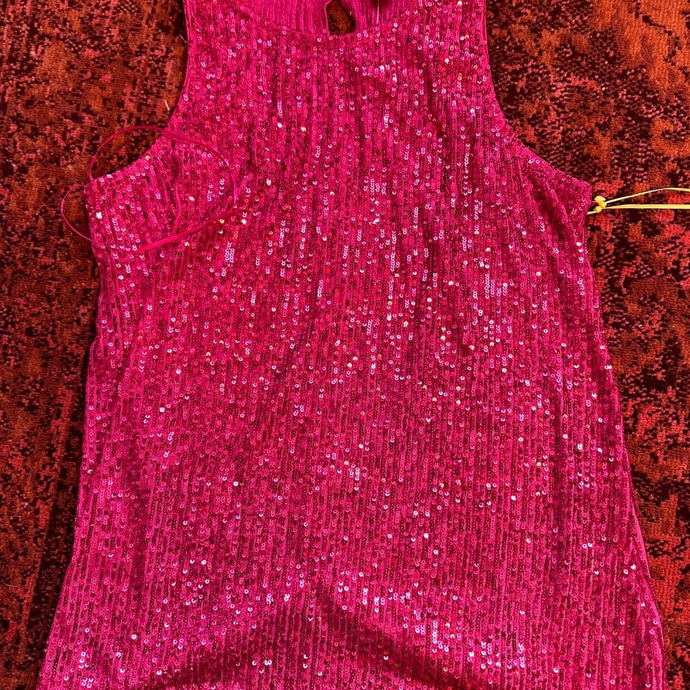 NWT Pink Sequence Tank Top (CeCe Swings brand)